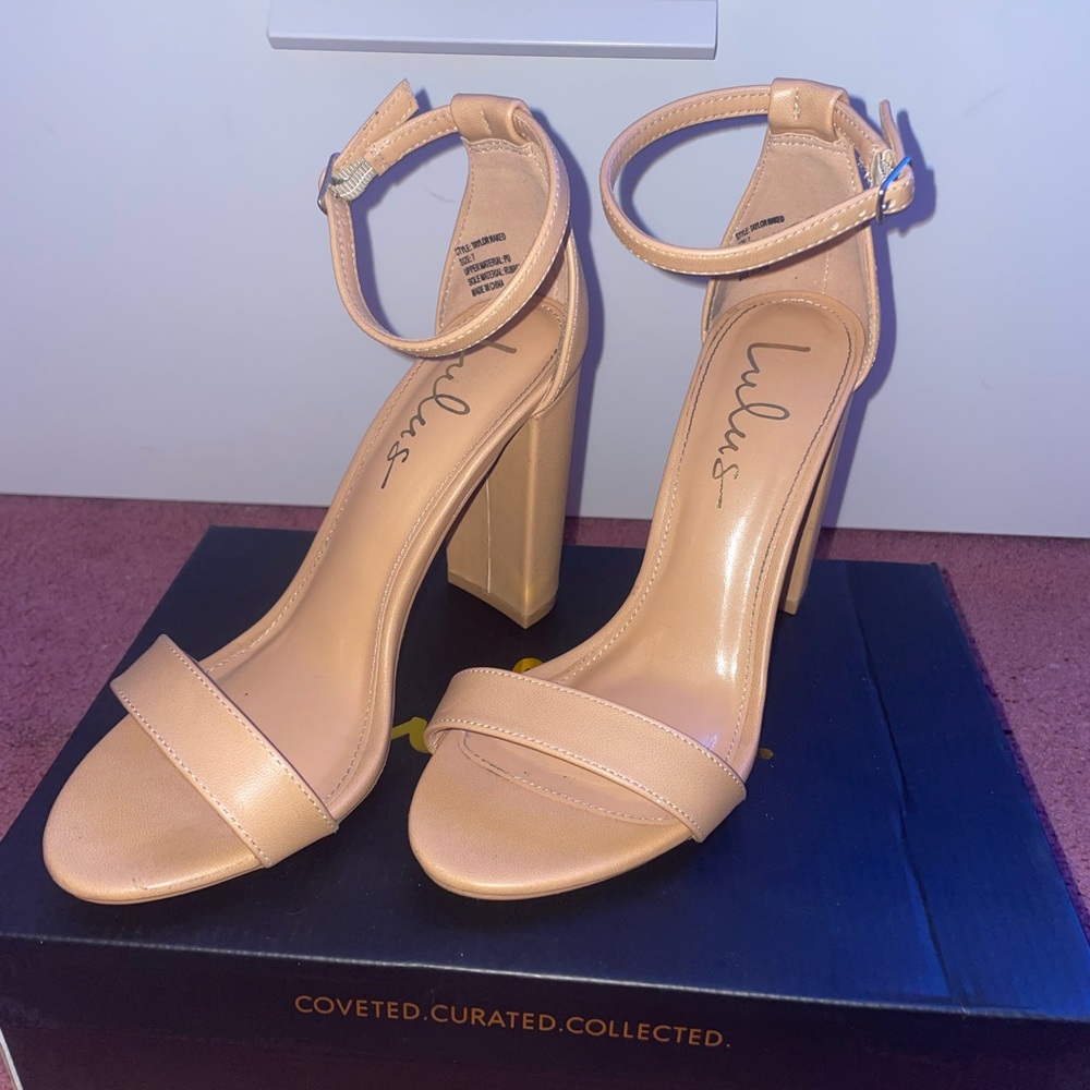 Lulus Taylor Naked Hazelnut Heels Size 7